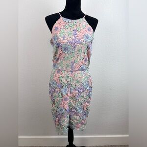 Gianni Bini Scoop Neck Lace Cutout Mini Dress Size Medium